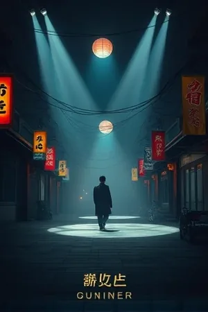 《雾中灯塔》竖版海报：浓雾中若隐若现的白色灯塔